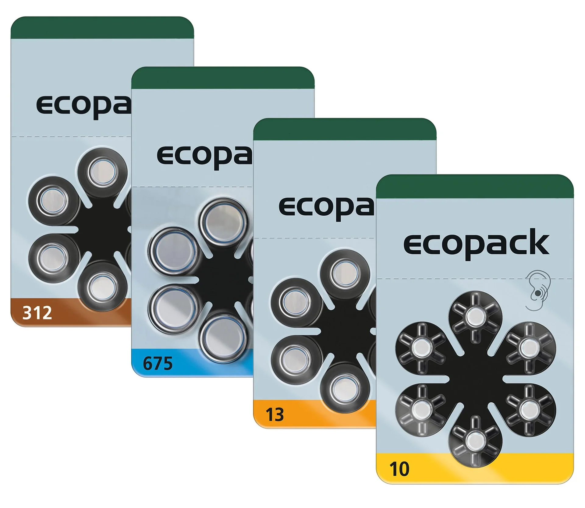 Hörgerätebatterie Ecopack Typ 10 (PR70) GELB - 6 Stück - 1