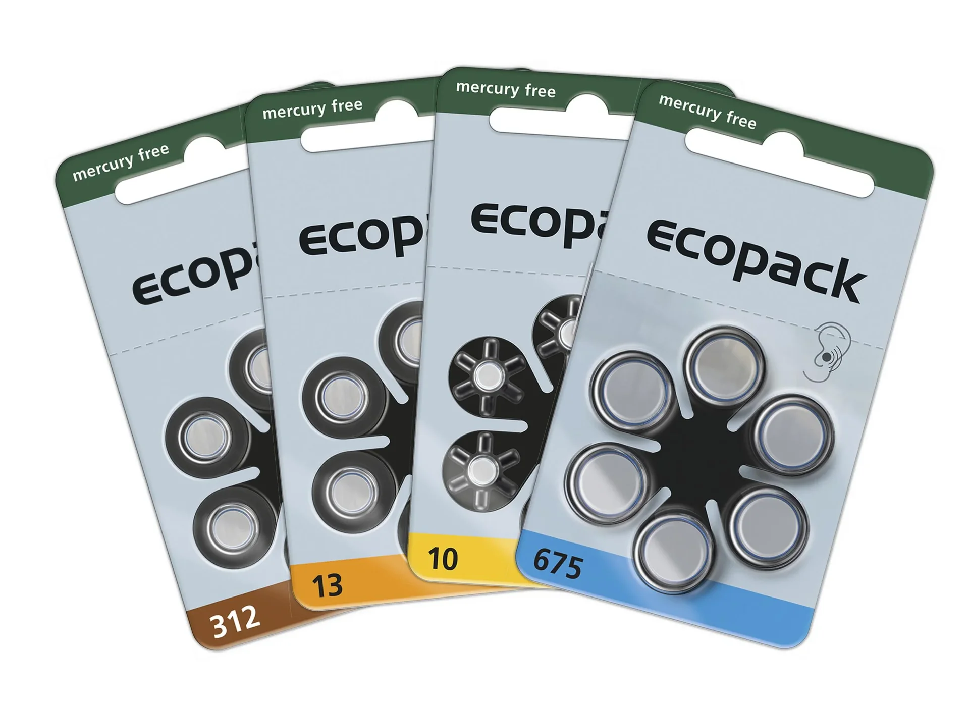 Hörgerätebatterie Ecopack Typ 10 (PR70) GELB - 6 Stück - 2