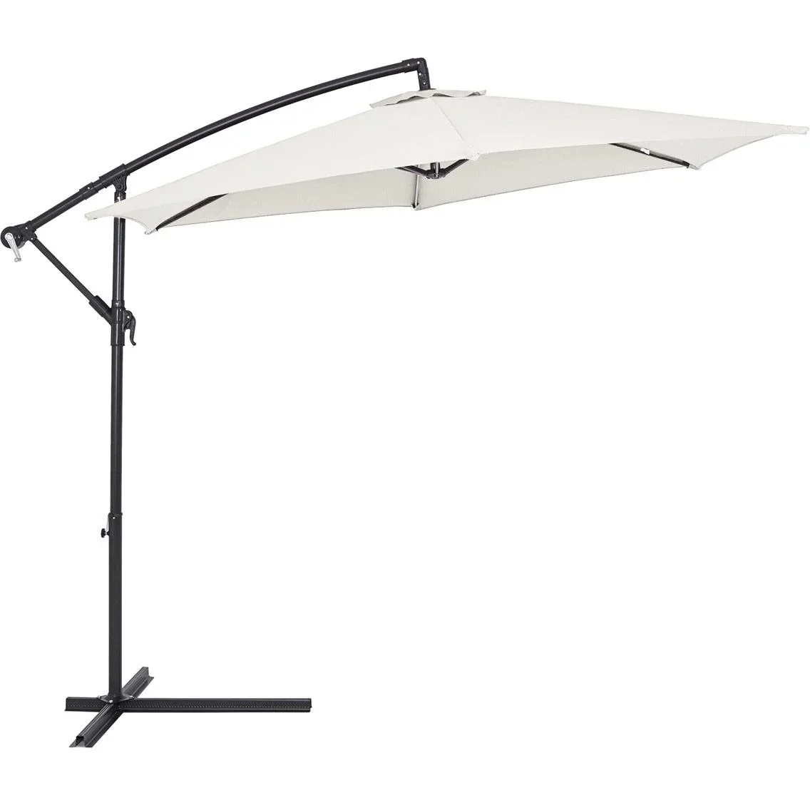 Sonnenschirm Zusammenlegbarer Aluminiumschirm Beige mit Pendel Ø 330 cm - 7