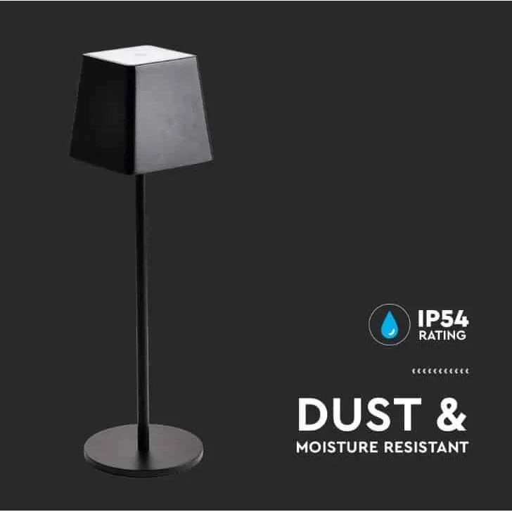 VT-7563 Tischleuchte - 3000K - Dimmbar durch Berührung - Wiederaufladbar - Schwarz - 5