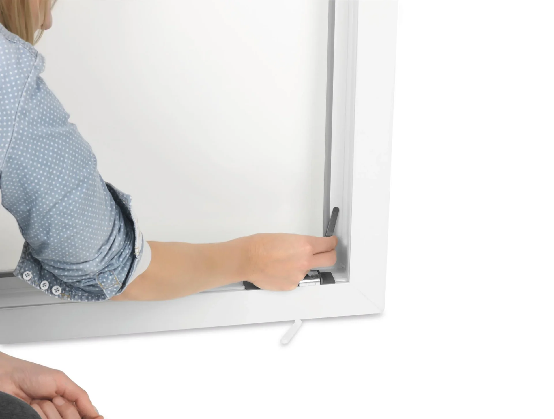 Moskitonetz für Fenster „Magic Klick“, mit Magnetbefestigung, luftdurchlässig und halbtransparent, 150 x 130 cm, Schwarz - 0