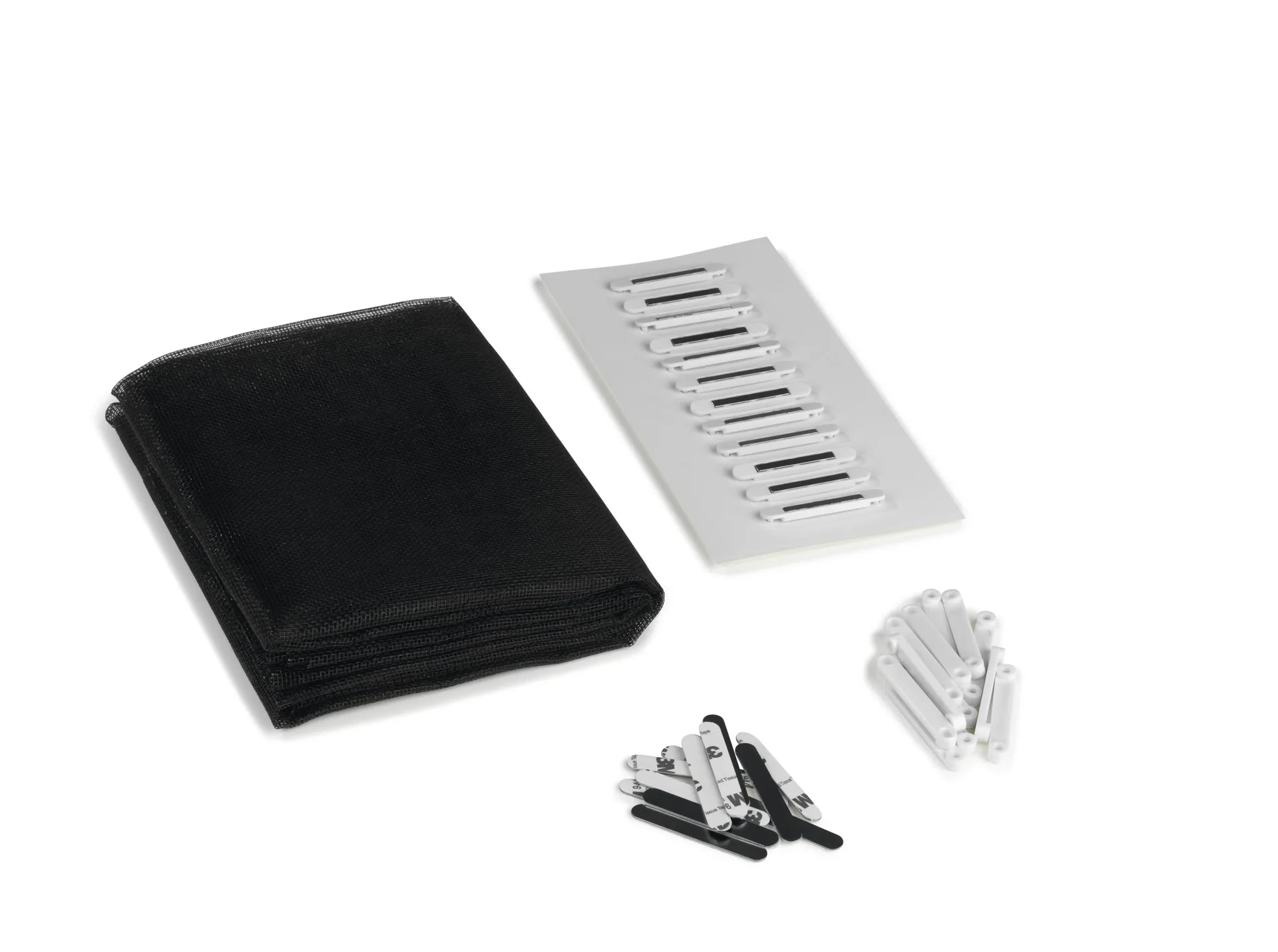 Moskitonetz für Fenster „Magic Klick“, mit Magnetbefestigung, luftdurchlässig und halbtransparent, 150 x 130 cm, Schwarz - 1