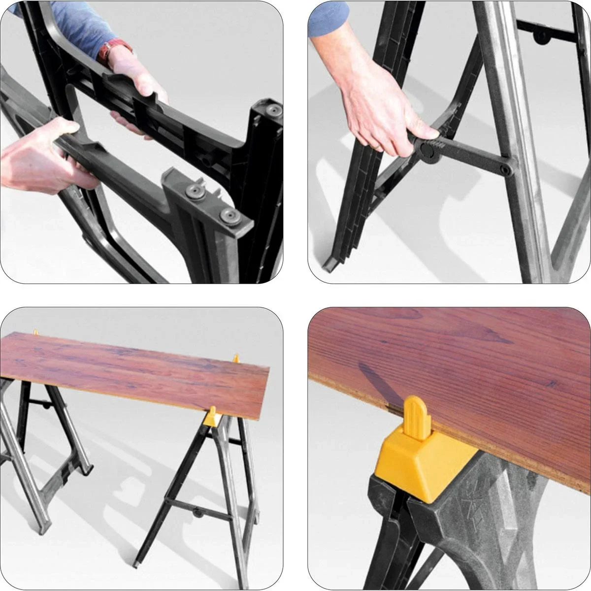 Zusammenklappbare Böcke Satz 2 Stück - 75kg max pro Bock - 52x78cm - 0