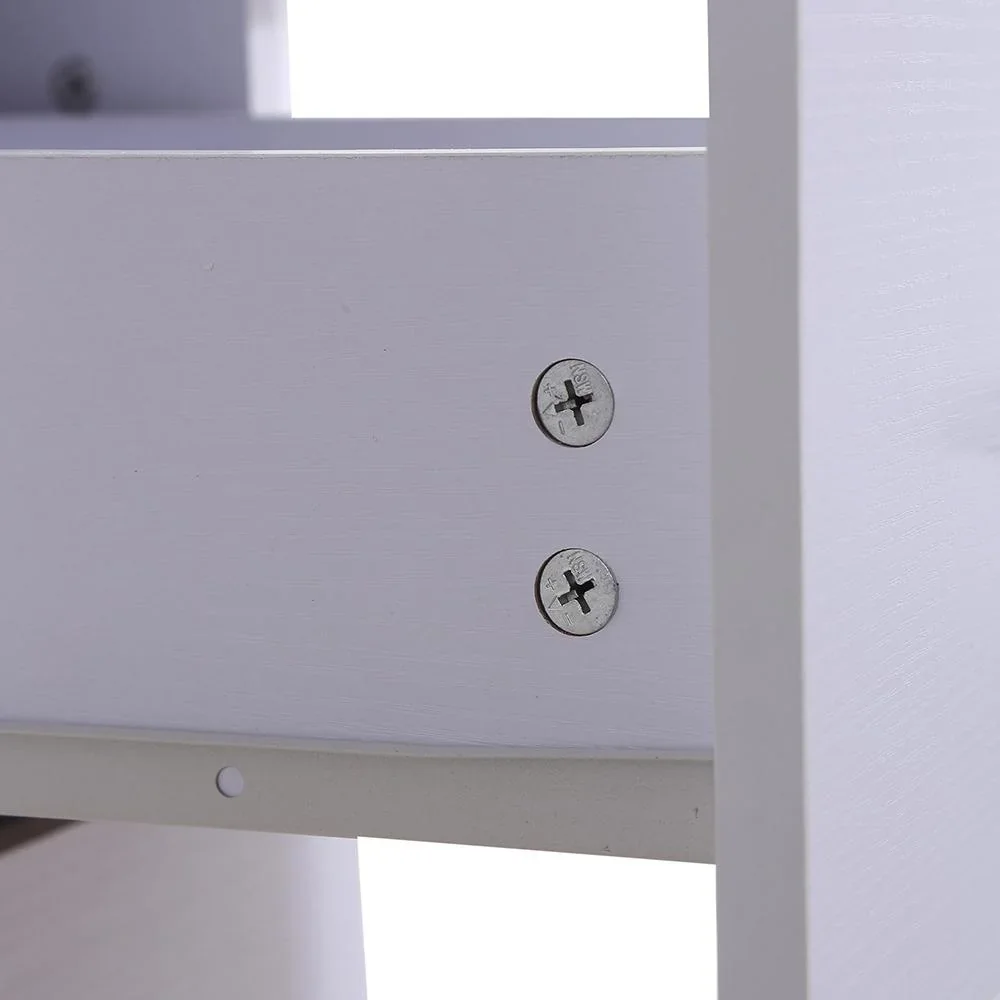 Schreibtisch Computertisch mit Schubladen Weiß - 5