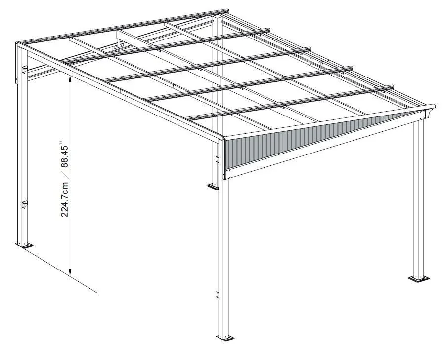 Aluminium Terrassenüberdachung St. Barthelemy 10x14 anthrazit - 1