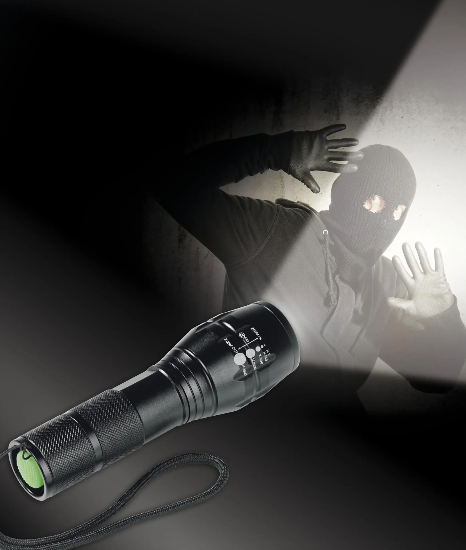 Power-Taschenlampe mit Schocklicht - 2