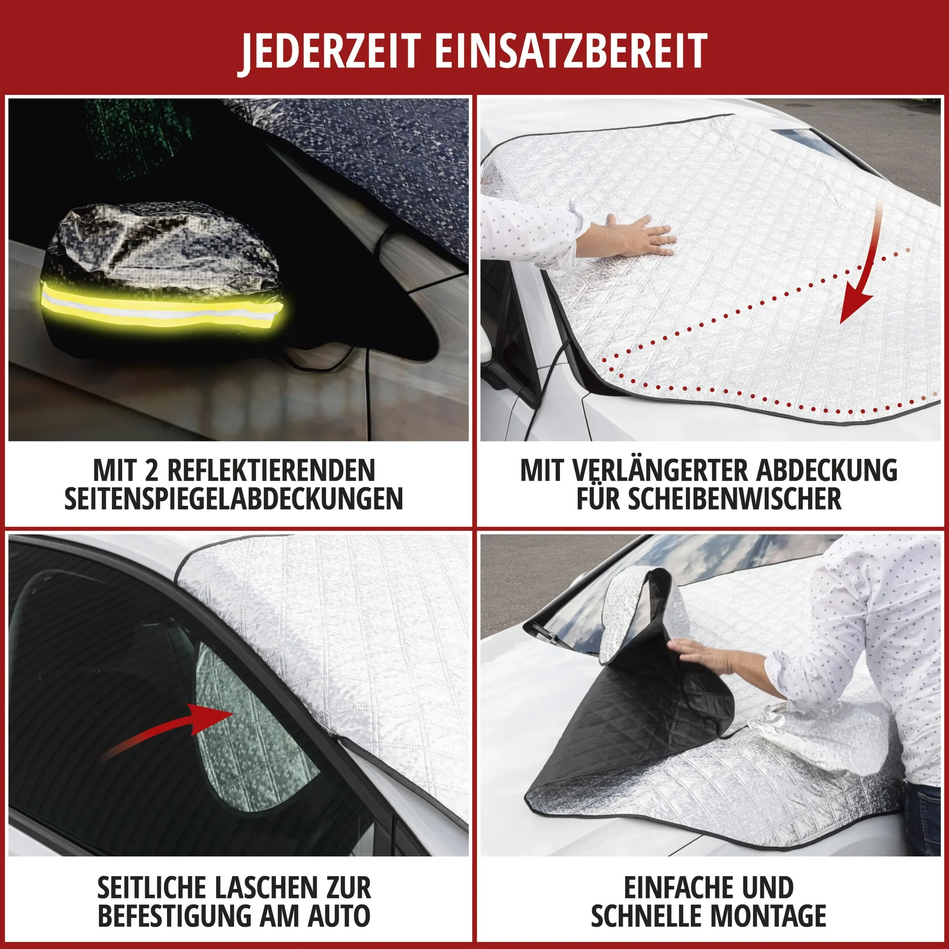 Thermoscheibenschutz - Größe ca. 147 x 120 cm - mit Spiegelkappe - 4