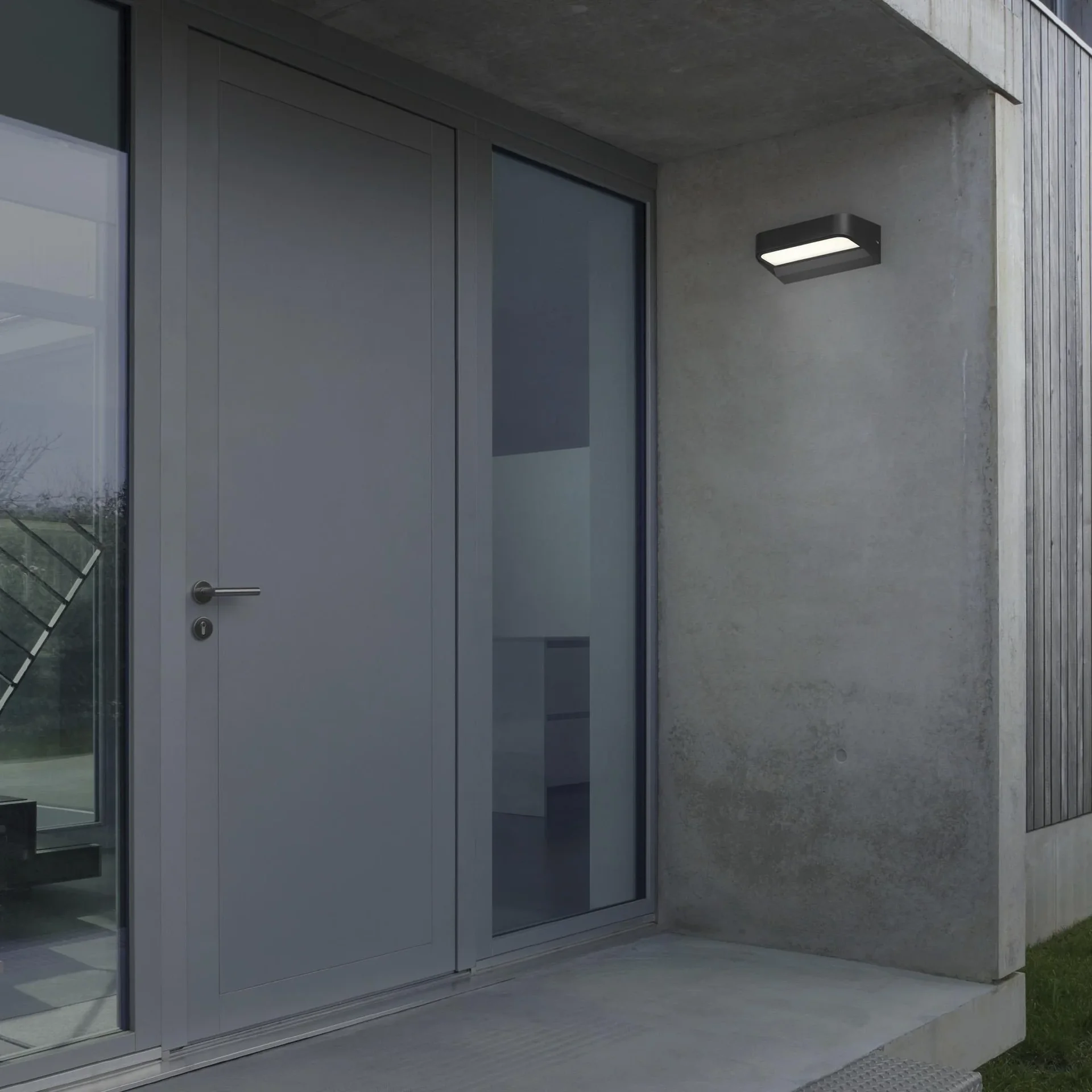 AHLEN LED Außenwandleuchte, Metall-Kunststoff / schwarz, IP44, 8 Watt, 900 lm, 4.000 K - 0