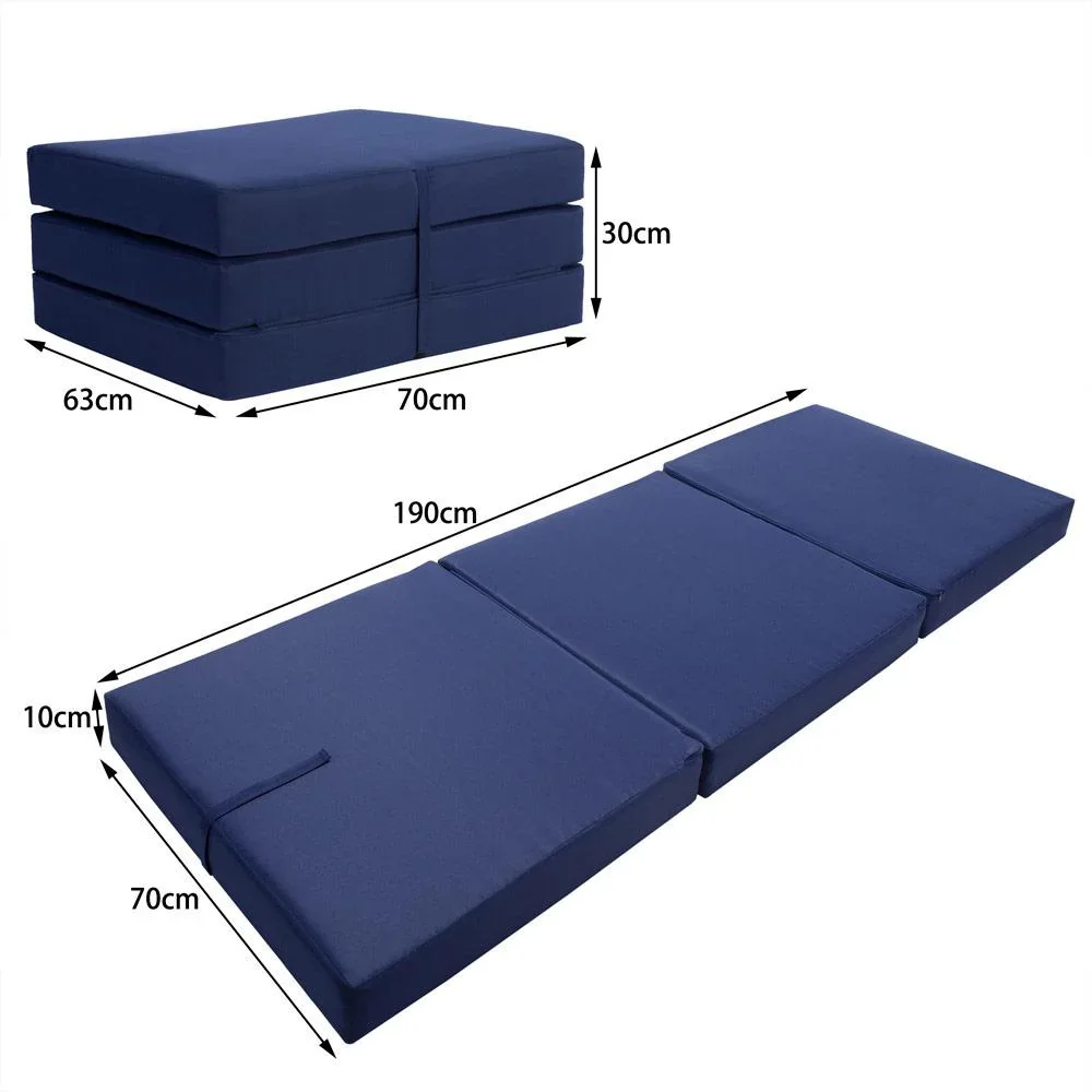 Matratze blau 190x70x10cm faltbar - 5