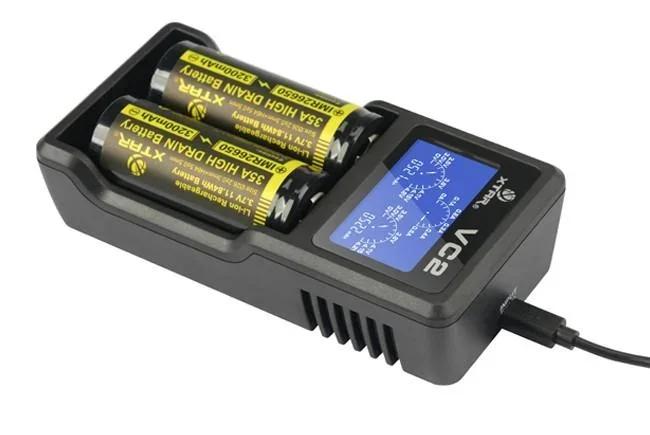 Ladegerät für Lithium-Ionen Akkus mit LC Display und Micro USB-Eingang - 1