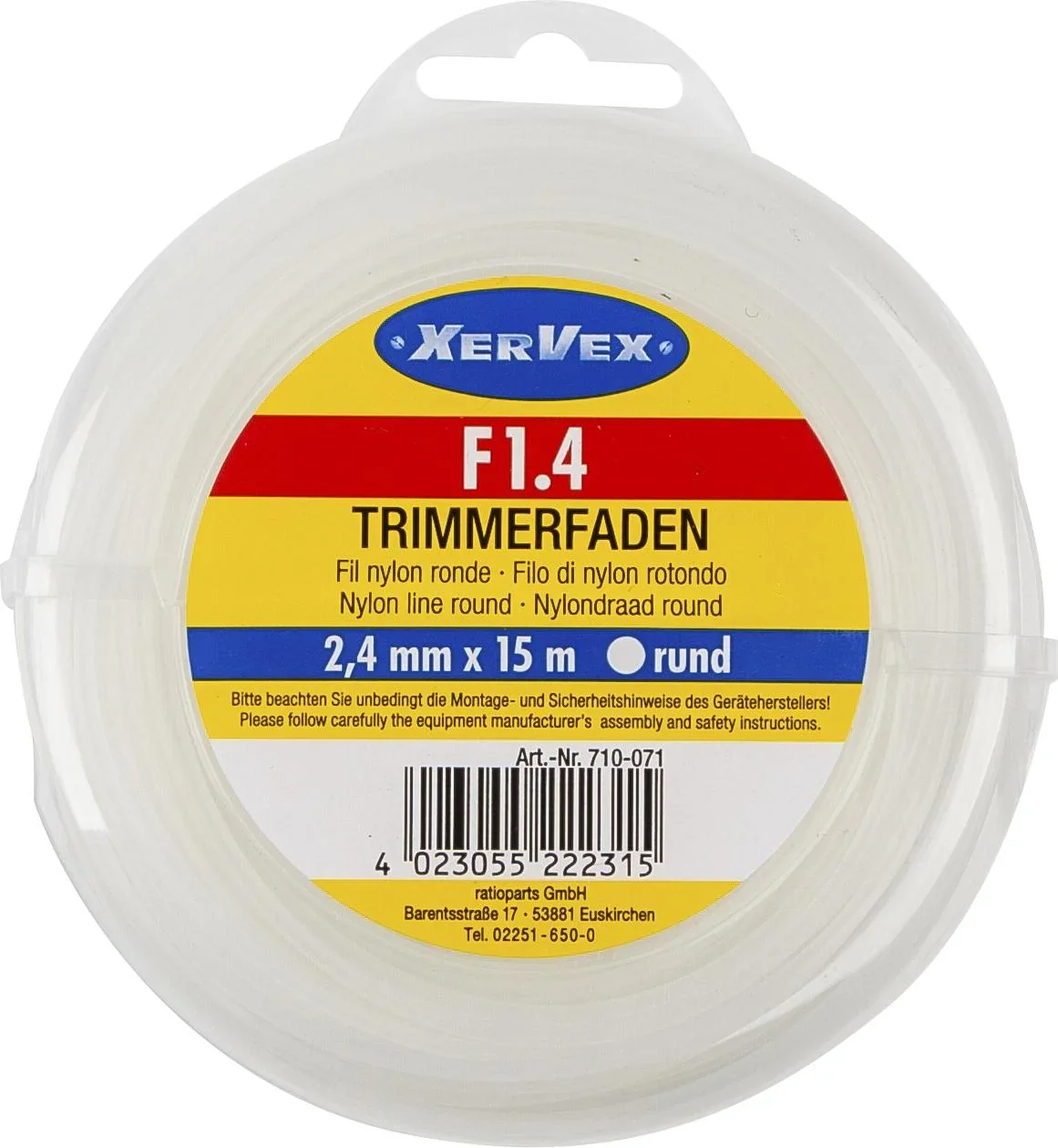 Polyamidfaden (Nylon), rund, 2,4 mm/ 15 m - 0