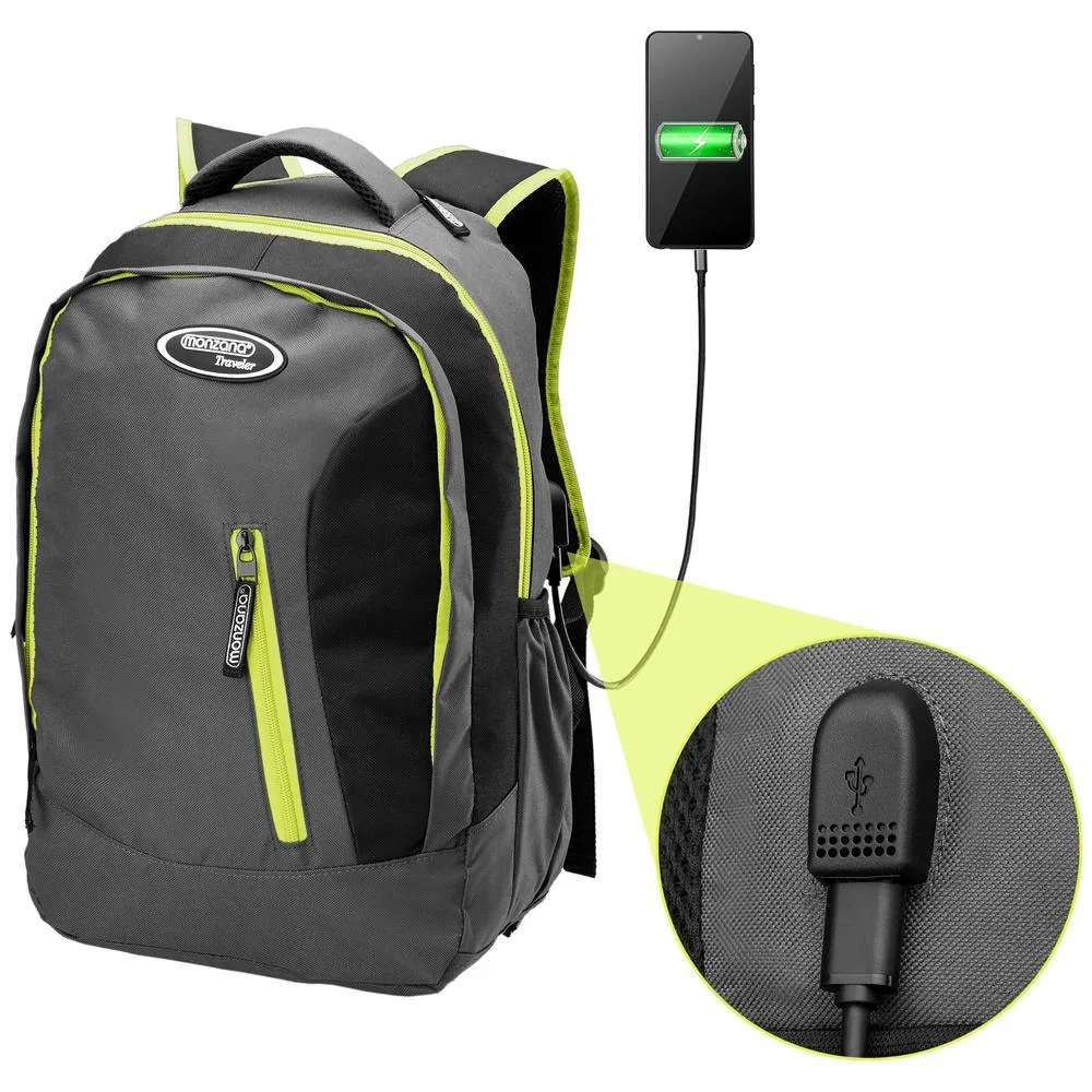 Sport- und Freizeit Rucksack 35L grau/grün - 6