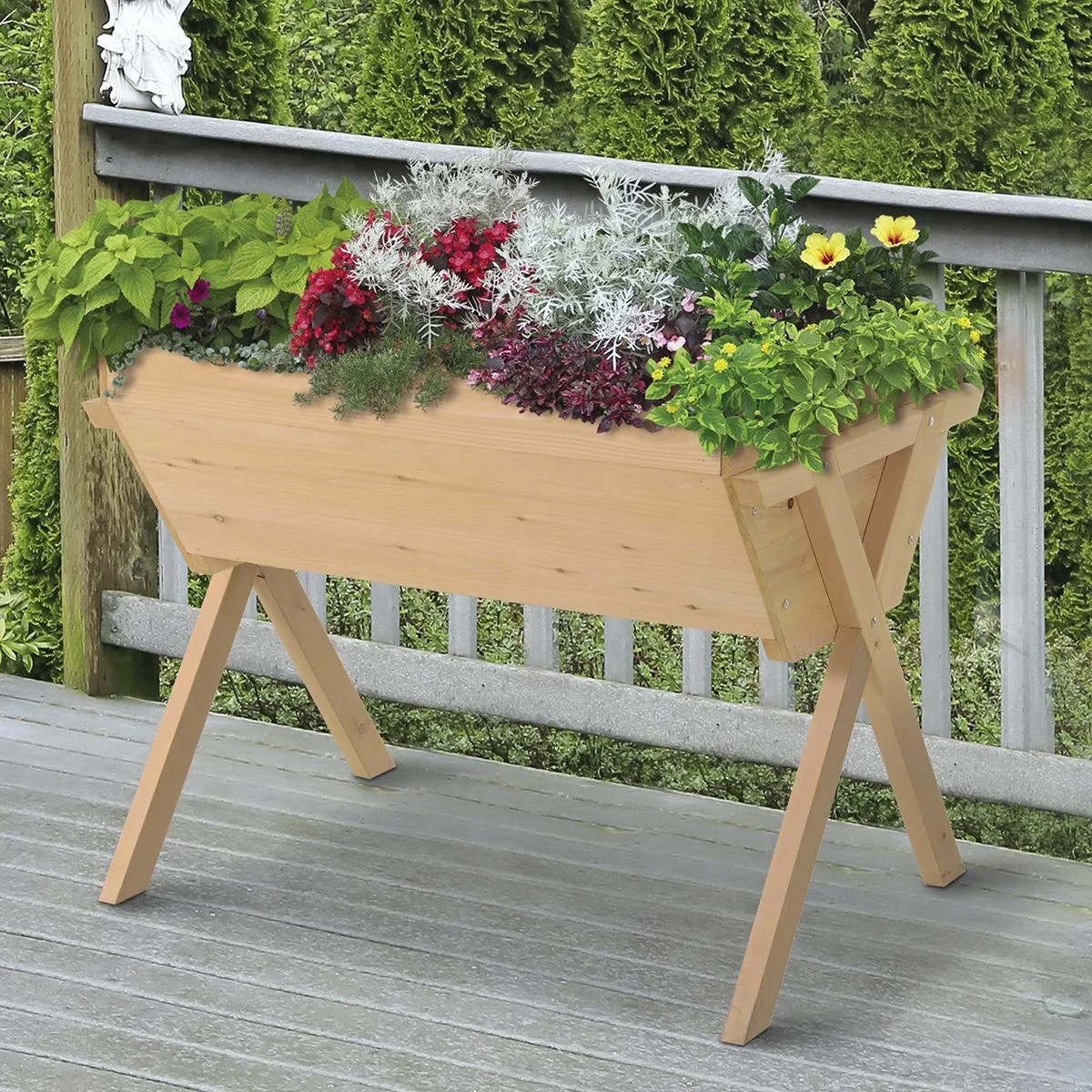 Hochbeet mit Vliesstofftuch natur - 0