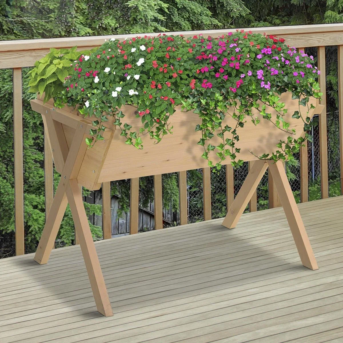 Hochbeet mit Vliesstofftuch natur - 1
