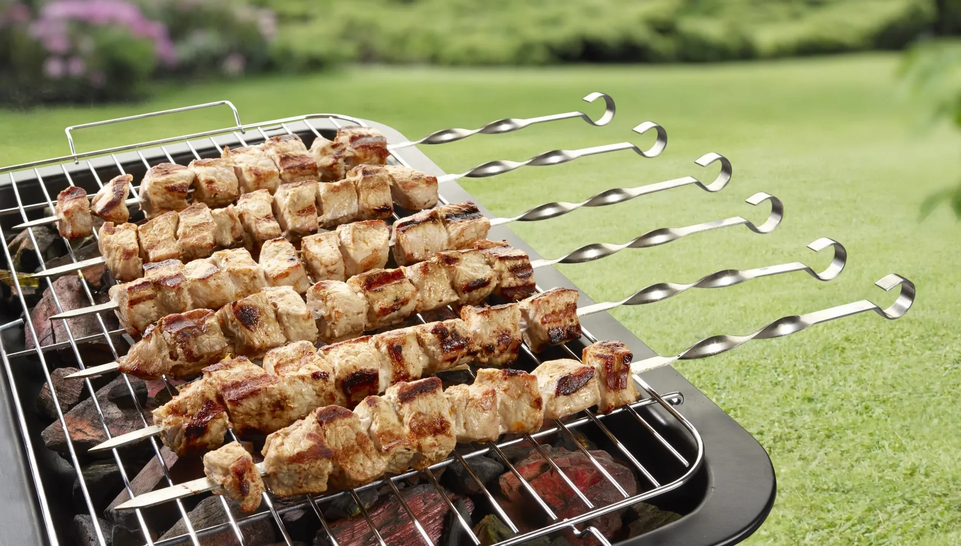 Flach Grillspieße XL, 6 er Set, Edelstahl - 1