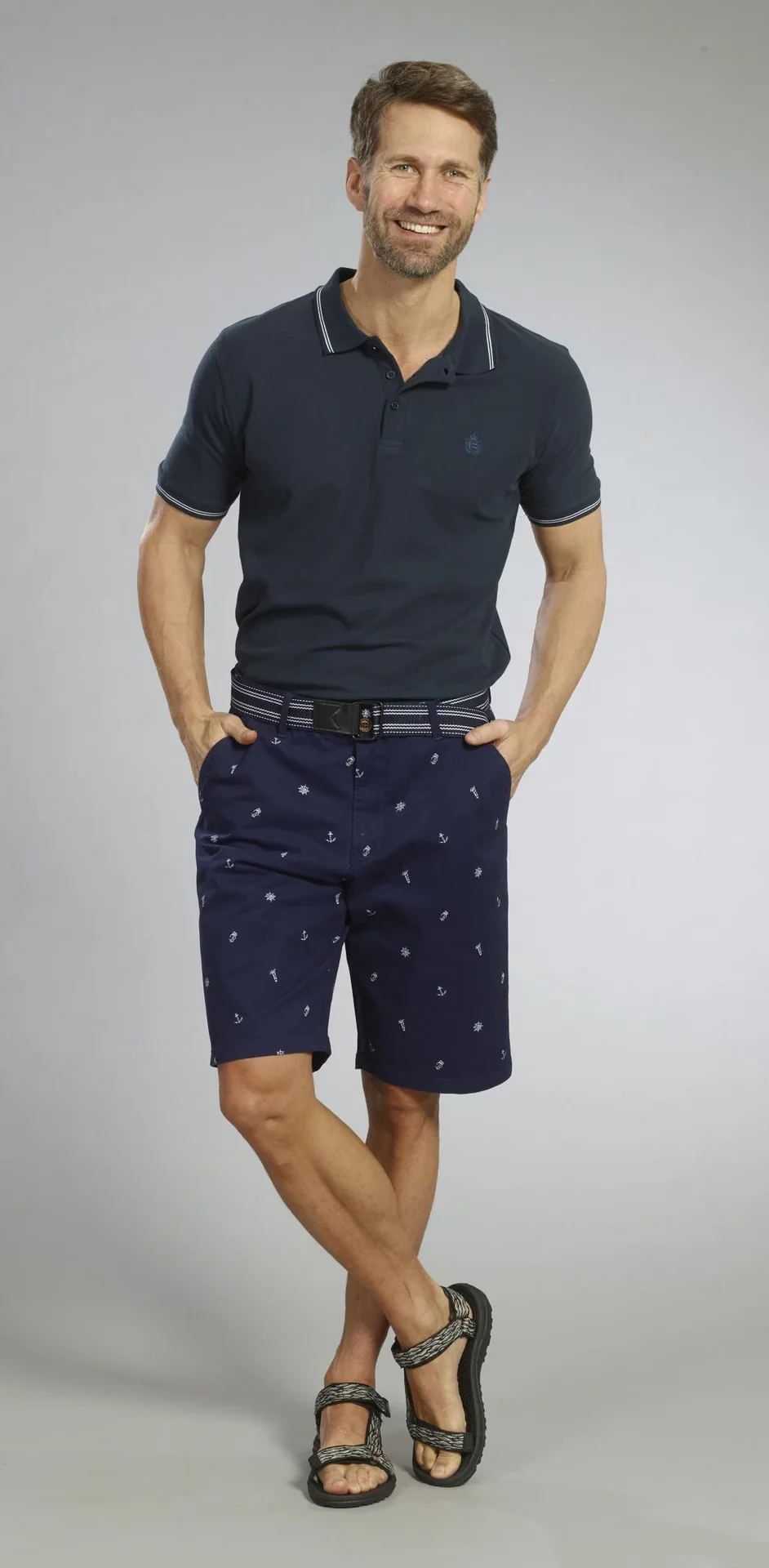 Poloshirt geknöpft, Farbe marine, Gr.M - 0