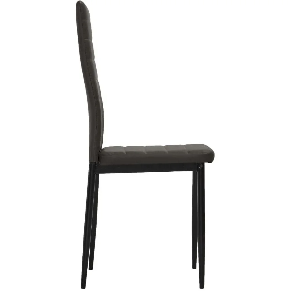 Esszimmerstühle 4-Sitzer Leder grau - 0