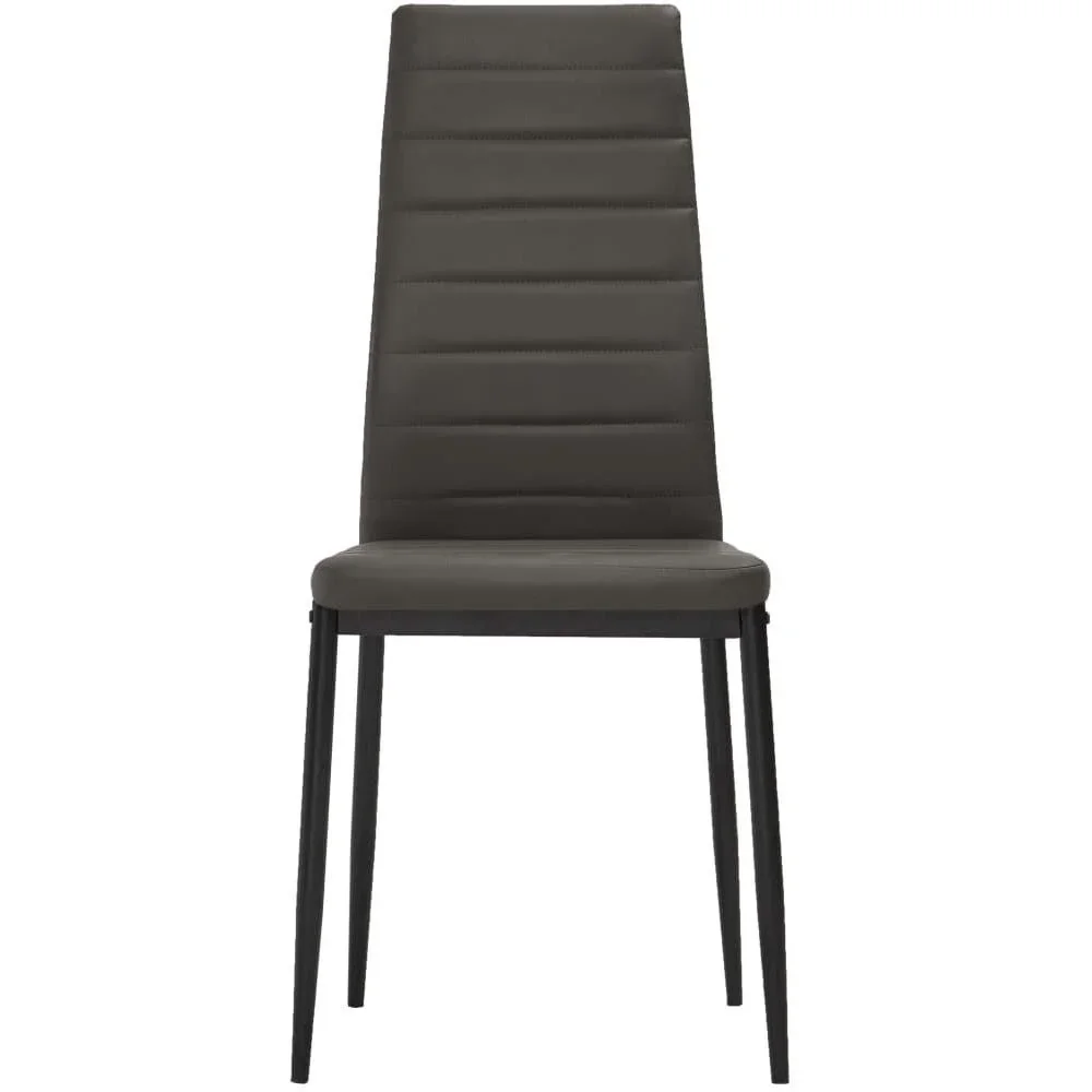 Esszimmerstühle 4-Sitzer Leder grau - 1