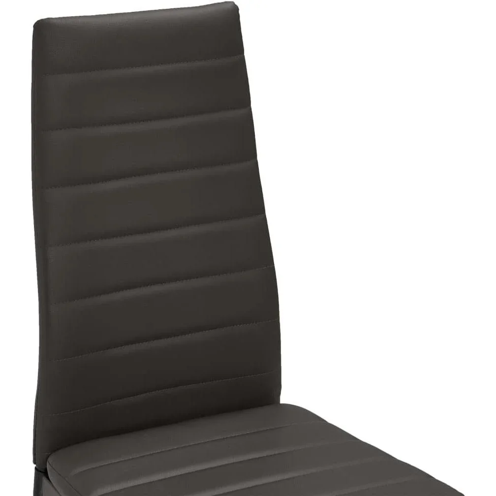 Esszimmerstühle 4-Sitzer Leder grau - 4