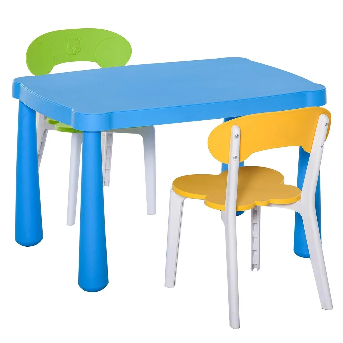 3-tlg. Kindersitzgruppe mit Kindertisch 2 Stühle für 2-8 Jahre Kindermöbel PP-Kunststoff Bunt 76,5 x 54,5 x 49,5 cm - 0