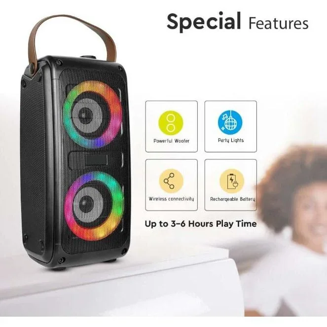 VT-6203-2 Mobiler Lautsprecher mit Bluetooth und RGB - 2x 10W - 0