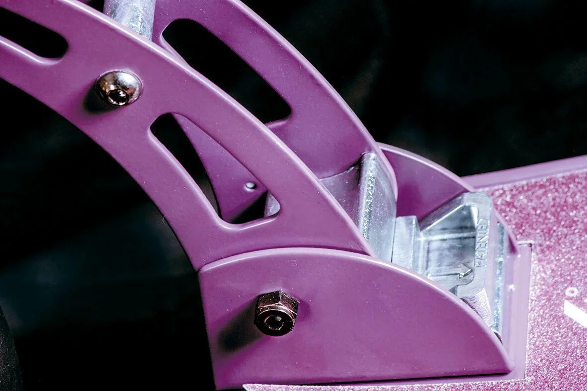 Aluminium Scooter mit Klappmechanismus und Ständer, 205 mm, ABEC 7, höhenverstellbar, lila - 0