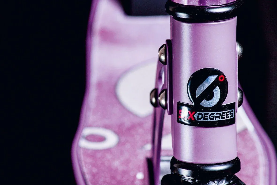 Aluminium Scooter mit Klappmechanismus und Ständer, 205 mm, ABEC 7, höhenverstellbar, lila - 4