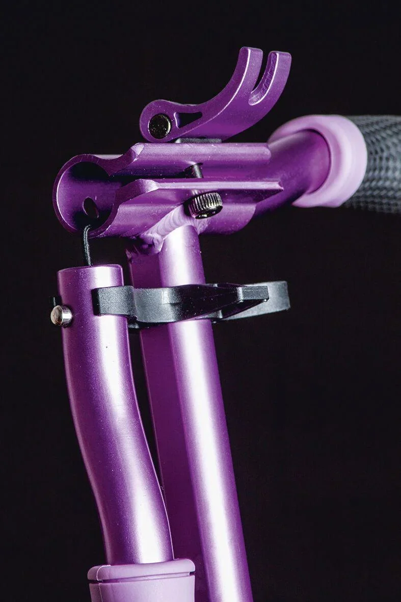 Aluminium Scooter mit Klappmechanismus und Ständer, 205 mm, ABEC 7, höhenverstellbar, lila - 6