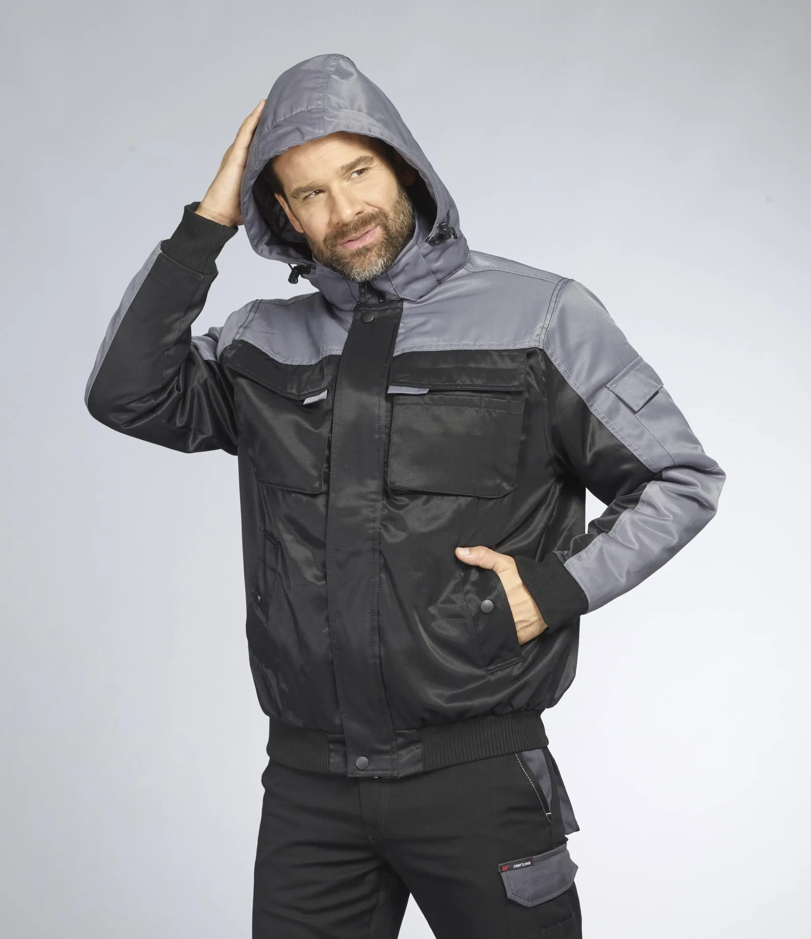 Funktionsjacke Farbe grau/schwarz, Gr.M - 0