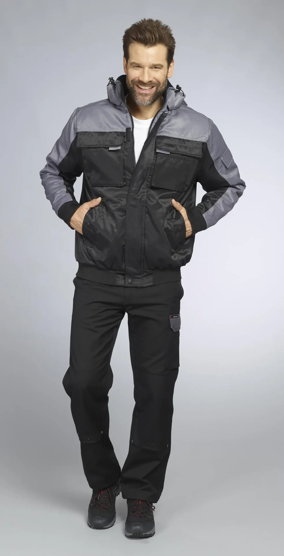 Funktionsjacke Farbe grau/schwarz, Gr.M - 3