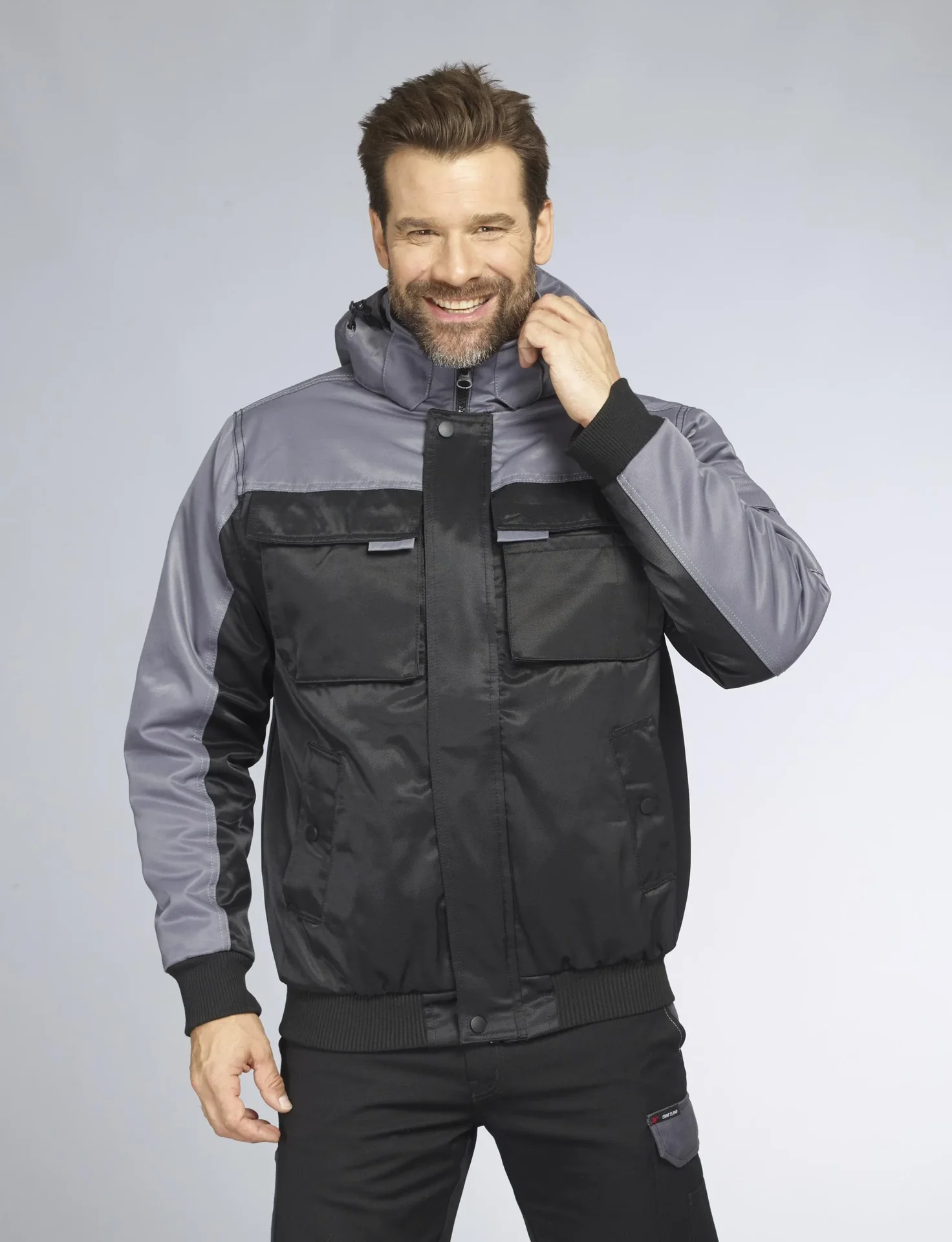 Funktionsjacke Farbe grau/schwarz, Gr.M - 5