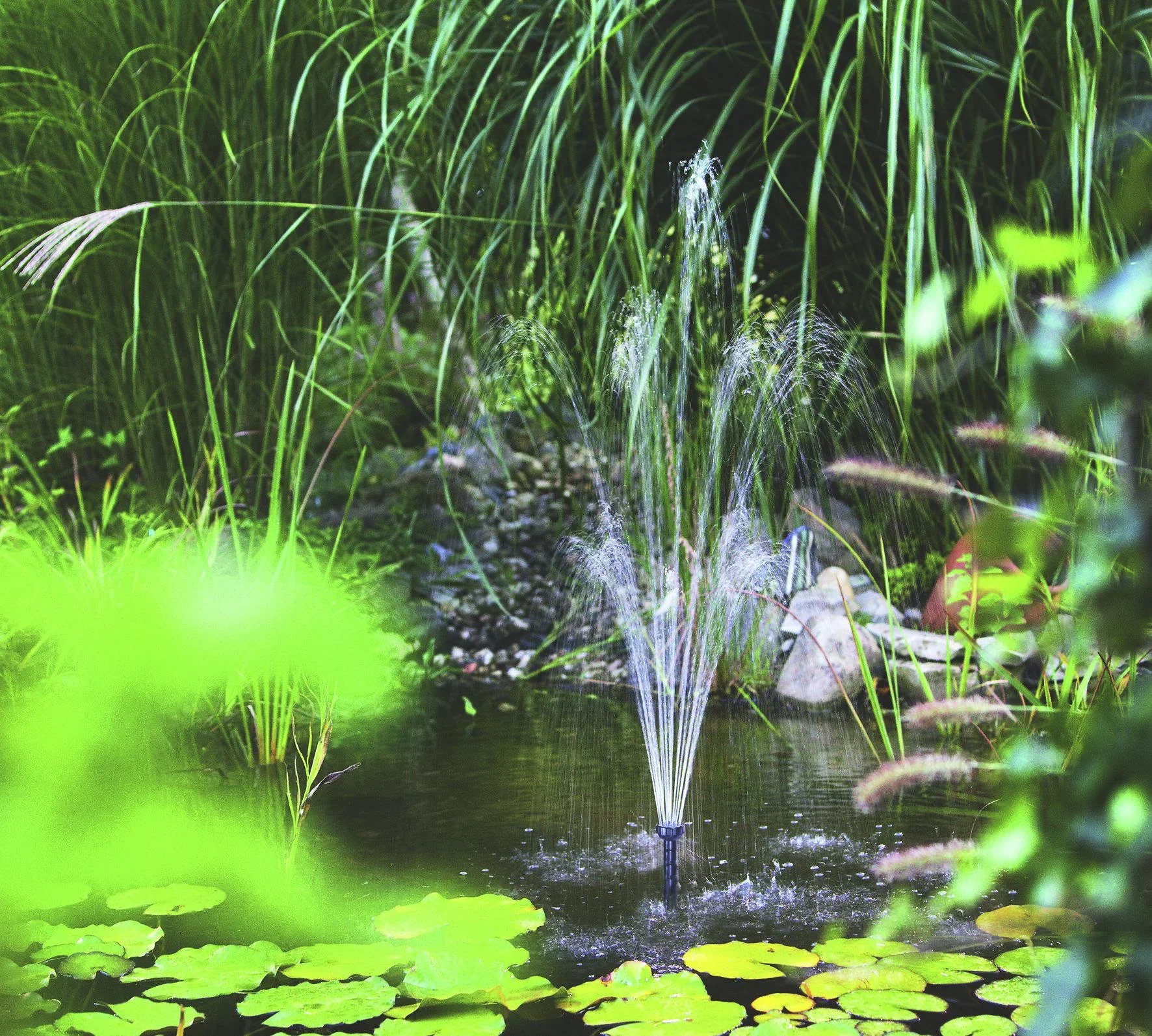 Teichpumpe "Milano" mit Trockenlaufschutz, Steigrohre und Sprinkler, 750 l/h - 3