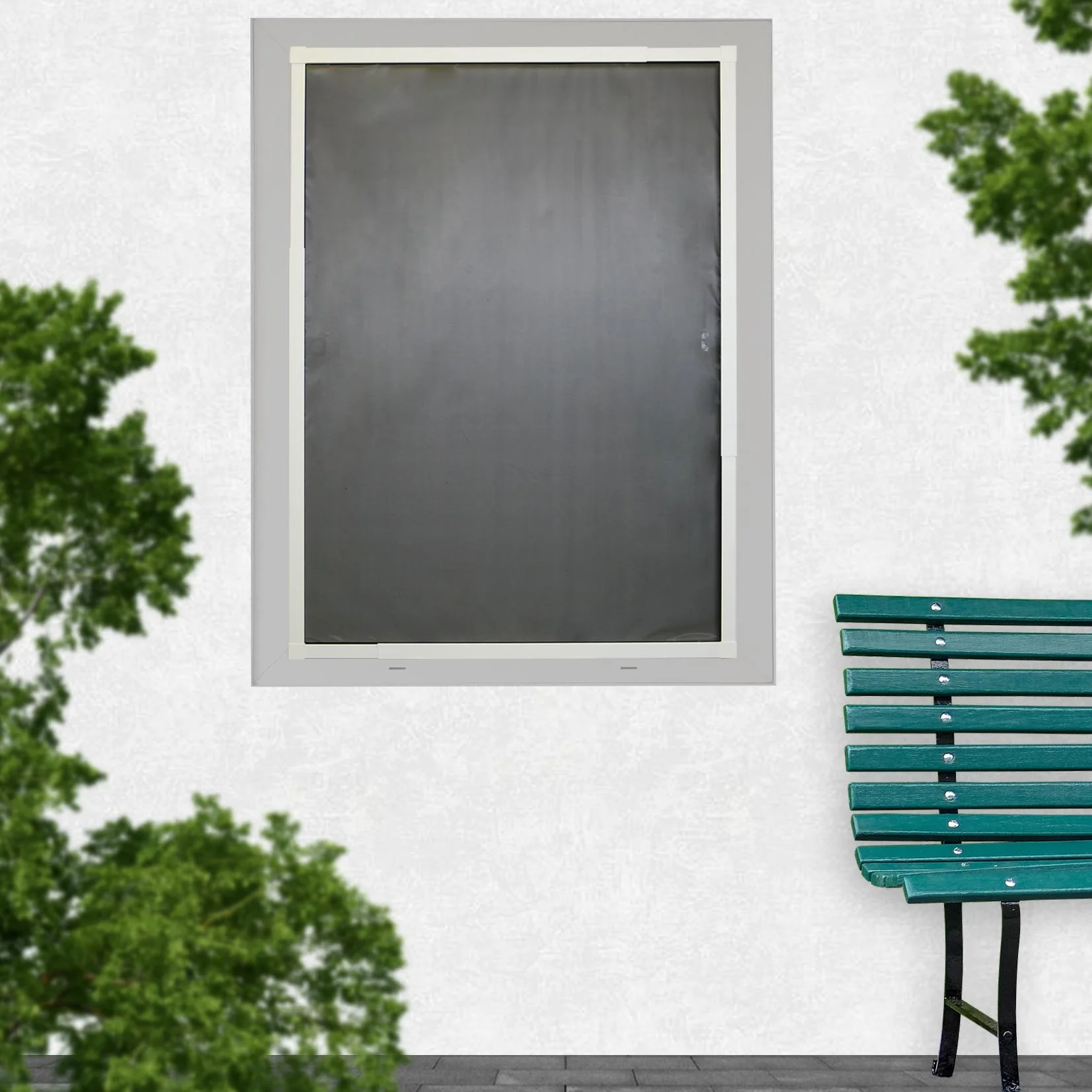 Teleskop-Insektenschutzfenster slim mit Pollenschutz 120 x 140 cm, weiß - 2