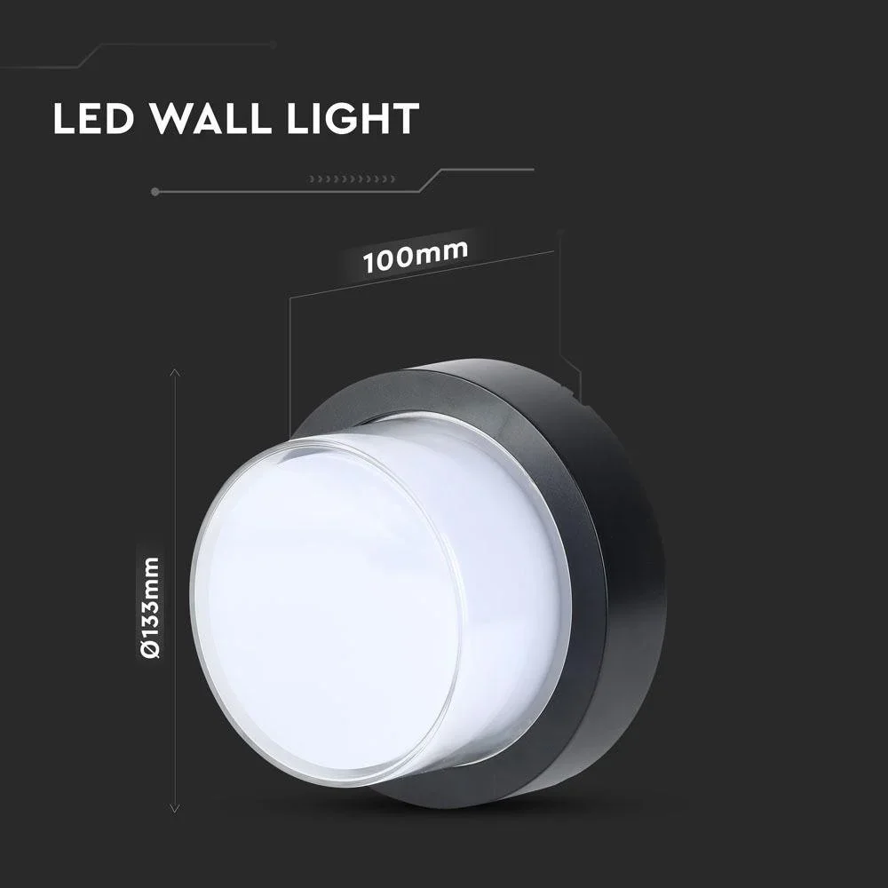 VT-831 LED-Wandleuchte - 7W - 3000K - 400 Lumen - Schwarz - Rund - 5