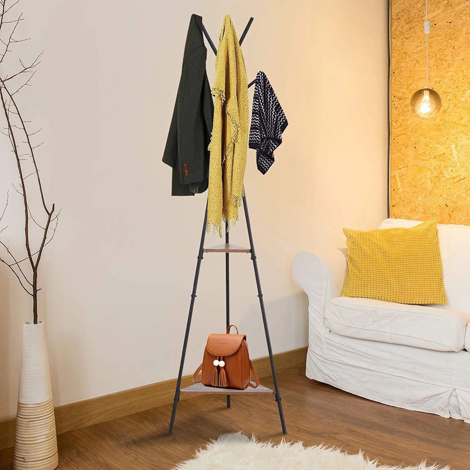 Kleiderständer mit 2 Ablagefächen - 3