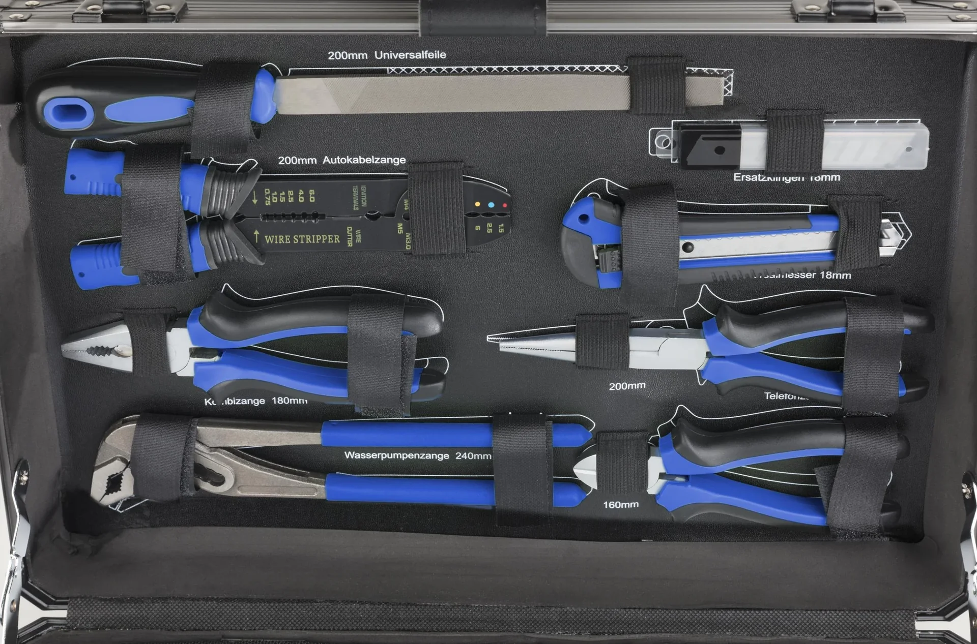 Aluminium - Werkzeugkoffer 105-teilig 3/8" / 1/4" - 10