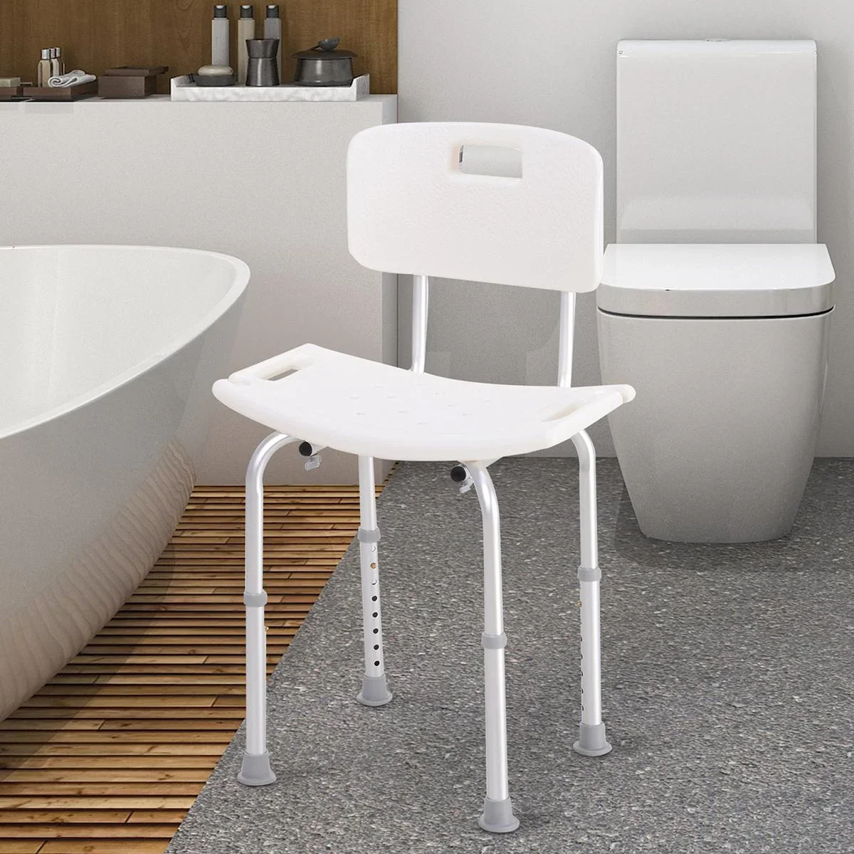 Duschstuhl mit Rückenlehne - 5