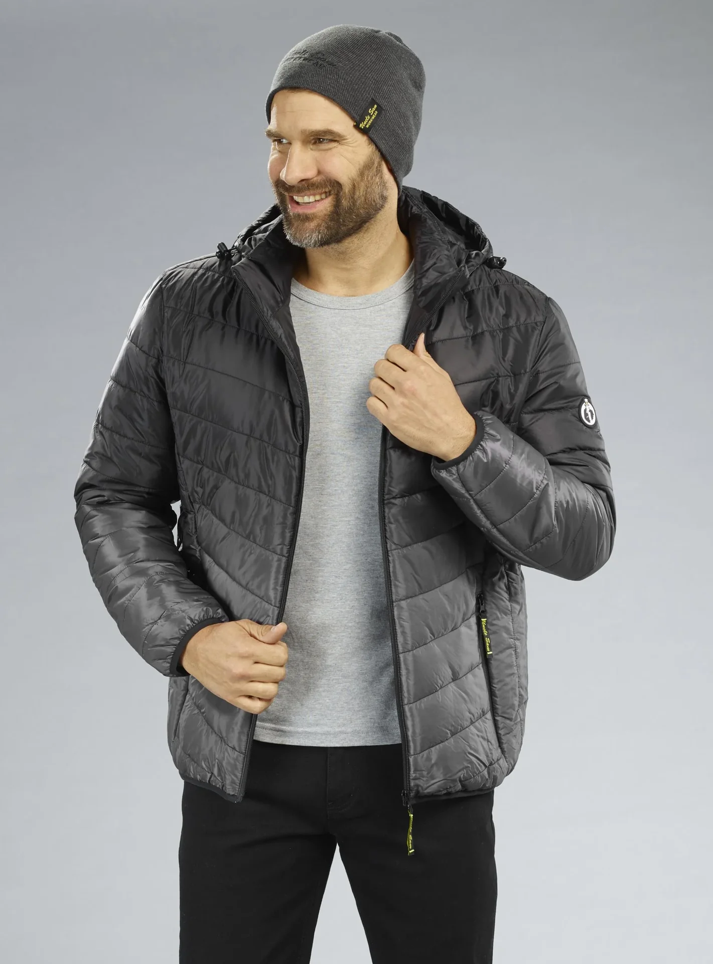 Steppjacke, Farbe schwarz/grau, Gr.M - 0