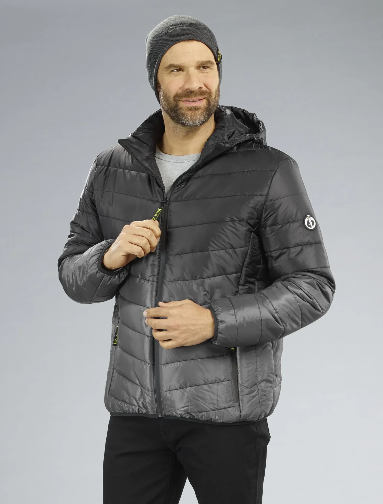 Steppjacke, Farbe schwarz/grau, Gr.M - 1