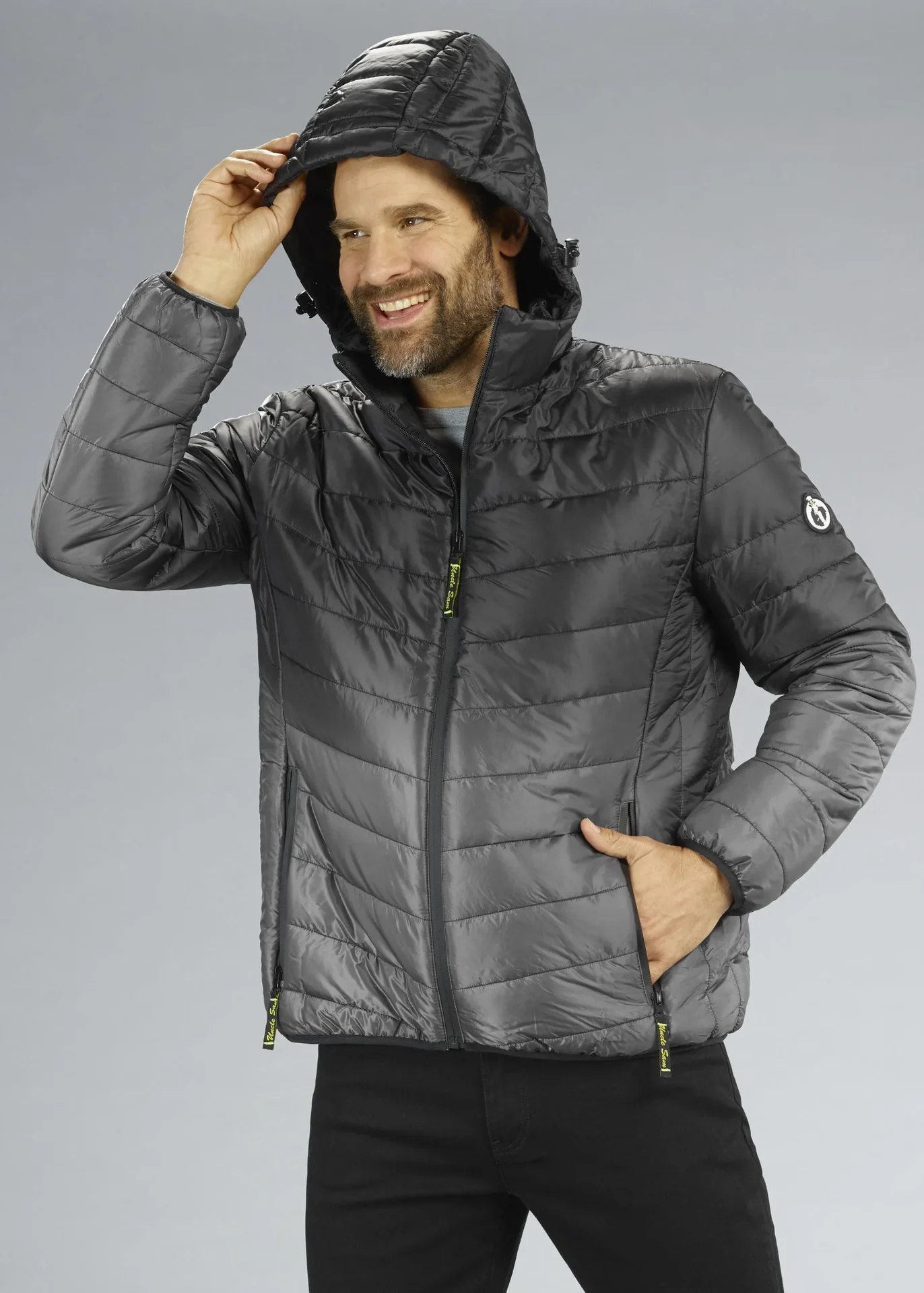 Steppjacke, Farbe schwarz/grau, Gr.M - 4