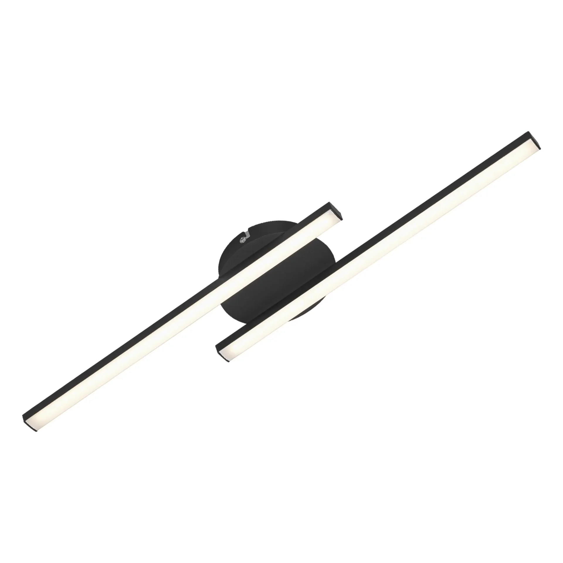 LED Wand- und Deckenleuchte, 2 LED Stäbe gerade, schwarz, 12 Watt, 960 lm, 3.000 K - 0