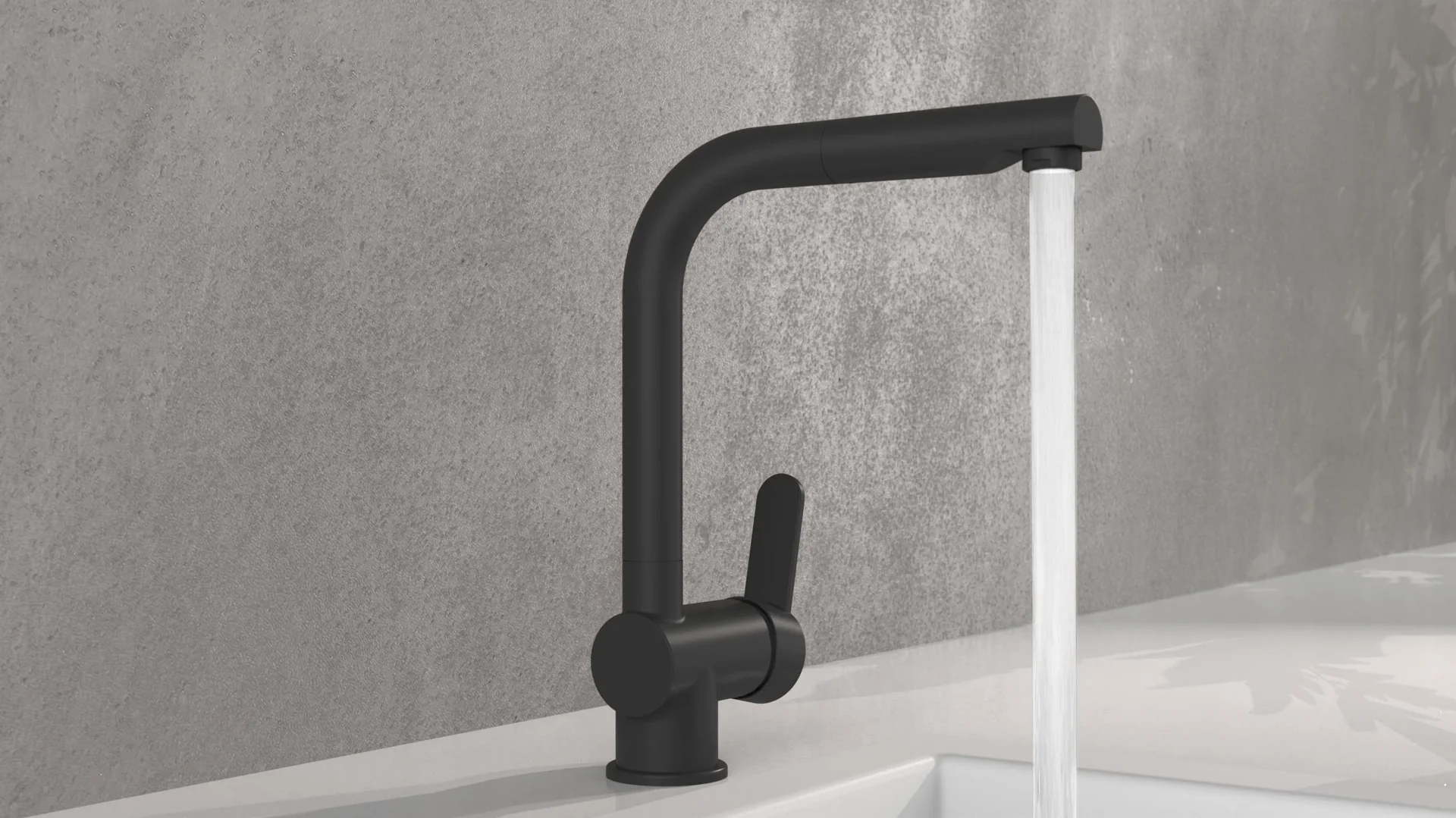 Spültischarmatur "LONDON", mit herausziehbarem Auslauf, Schwarz matt - 5