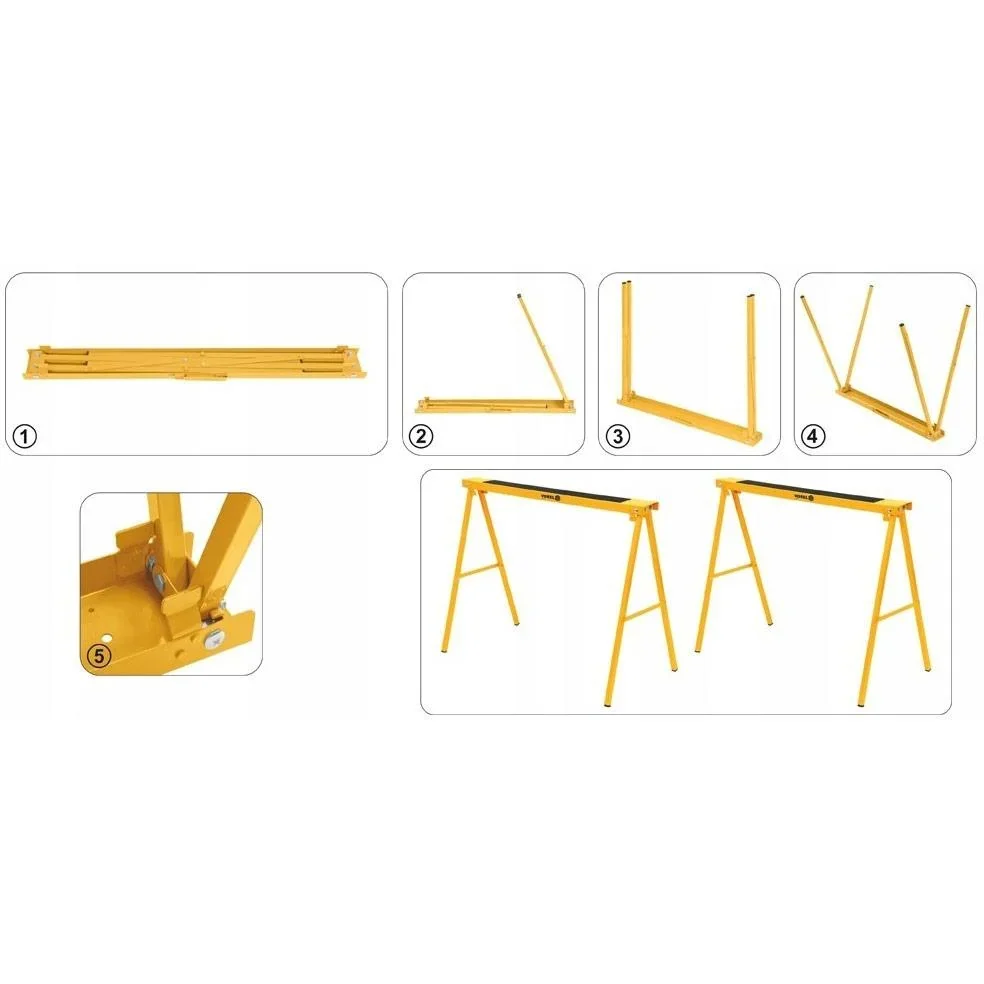 Satz mit 2 zusammenklappbaren Böcken - max 200kg - rutschfest - 2