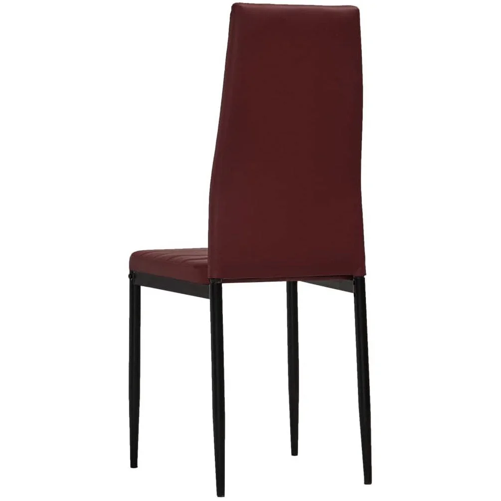 Esszimmerstühle 4-Sitzer Kunstleder weinrot - 0