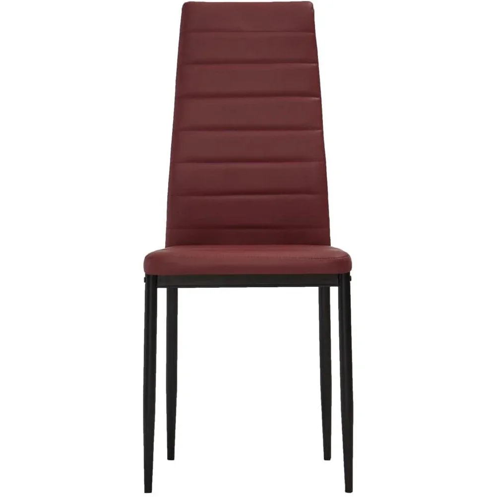 Esszimmerstühle 4-Sitzer Kunstleder weinrot - 2