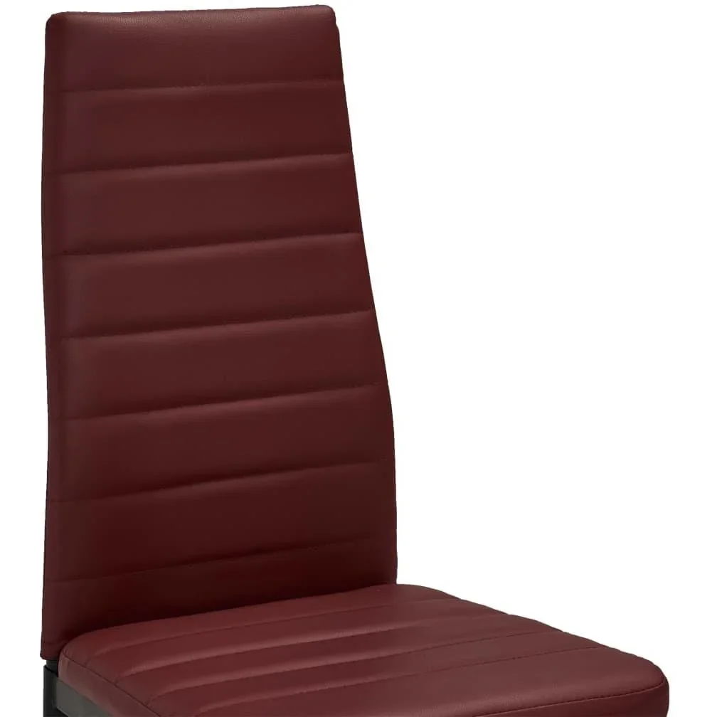 Esszimmerstühle 4-Sitzer Kunstleder weinrot - 3