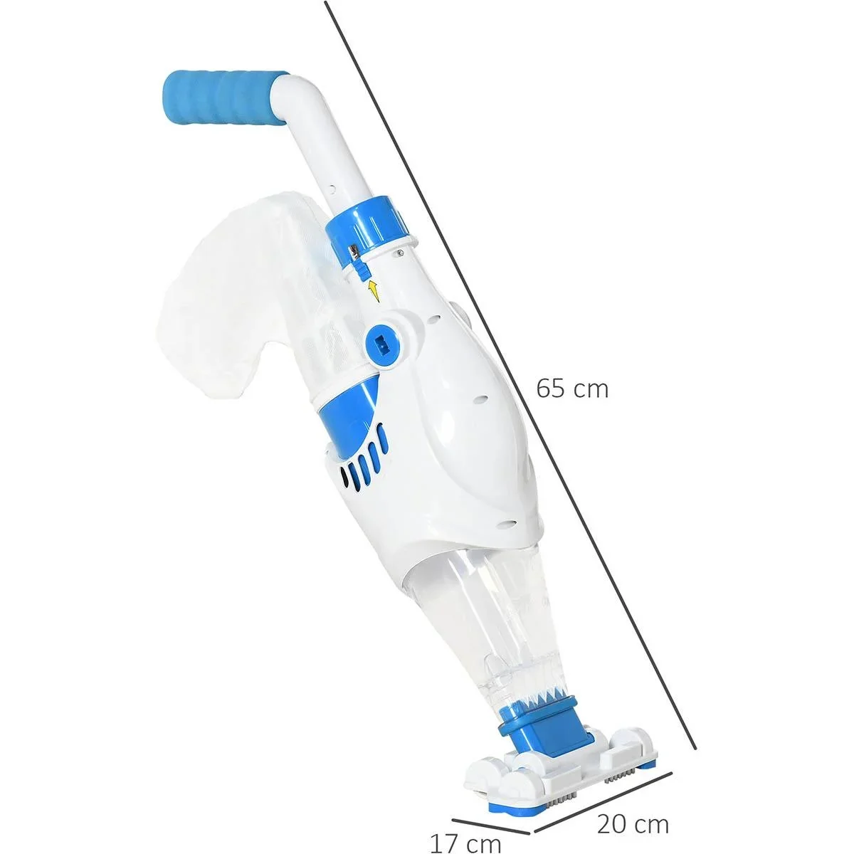 Elektrischer Poolreiniger, kabellos & wasserdicht, Blau+Weiß, 65 x 20 x 17 cm - 3