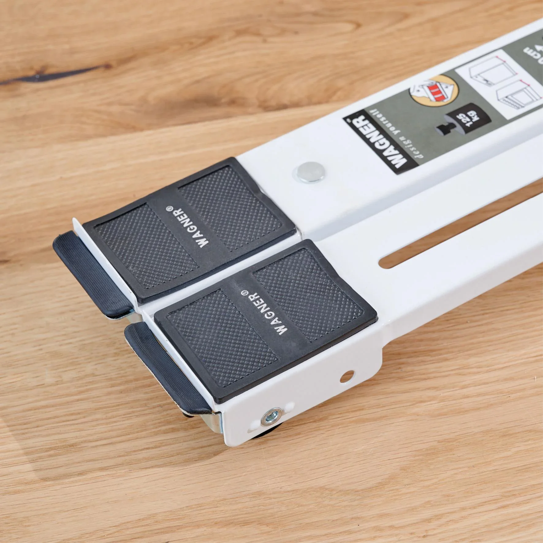 Transportschiene MM 1198 2 teilig, 45-70 cm, ausziehbar, 3 Lenk- & 3 Bockrollen Ø 30 mm, Feststeller, Tragkraft 125 kg - 4