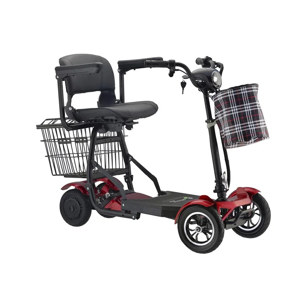 4-Rad E-Mobil Assisi 2.0 6 km/h Safety: 36V/10Ah Li-Ionen mit Gepäck-Tasche/-Korb, Blinker, faltbar, rot - 0
