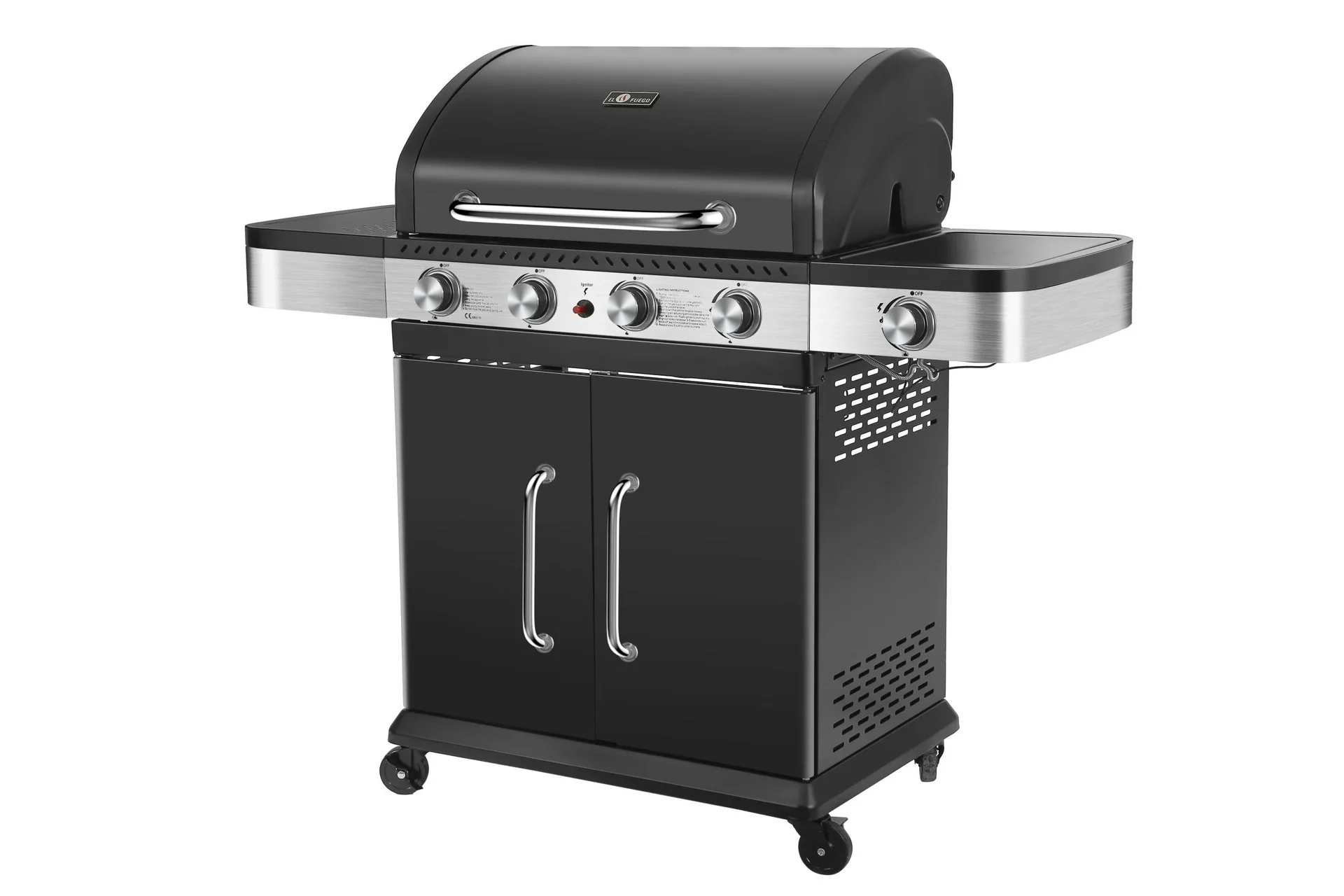 Gasgrill / Grillwagen Burlington 4 Hauptbrenner +1 Seitenbrenner, Grillfäche 70 x 42 cm - 5